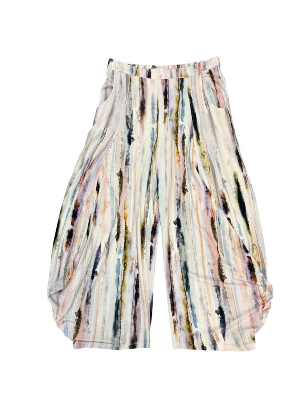 NWT Kozan Abstract Striped Lightweight Pants In Pink Multi Size L